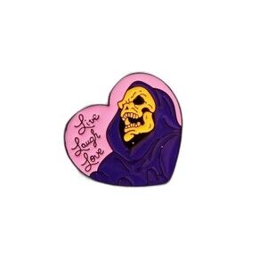 Funny Skeletor Live laugh love horror enamel pin